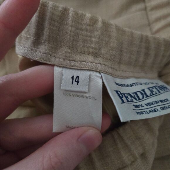 Pendleton Womens Wool Pants Beige Size 14 Academia Office Buisness Grandpa - Picture 3 of 5